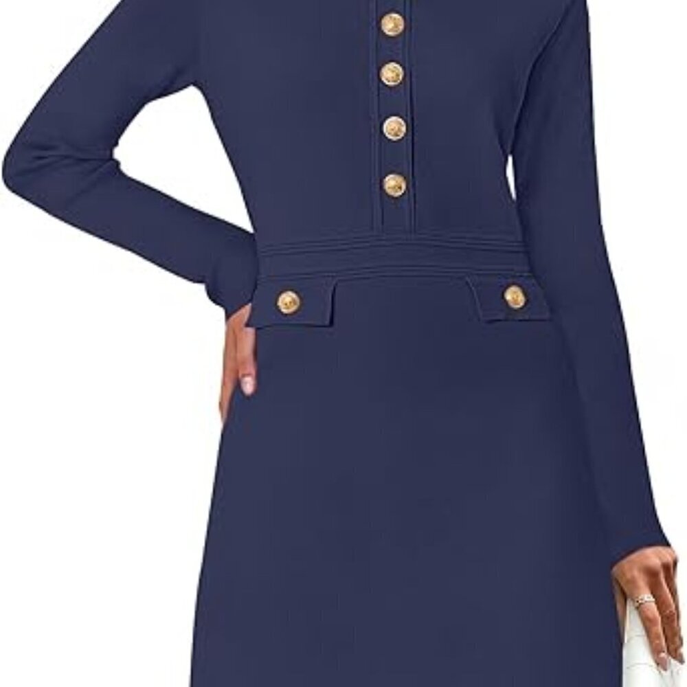 Fall 2025 Long Sleeve Body con Khaki Sweater Dress for Women Winter Formal Mini
